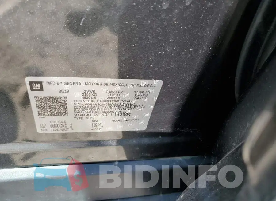3GKALPEX9LL142904 Photo# 13