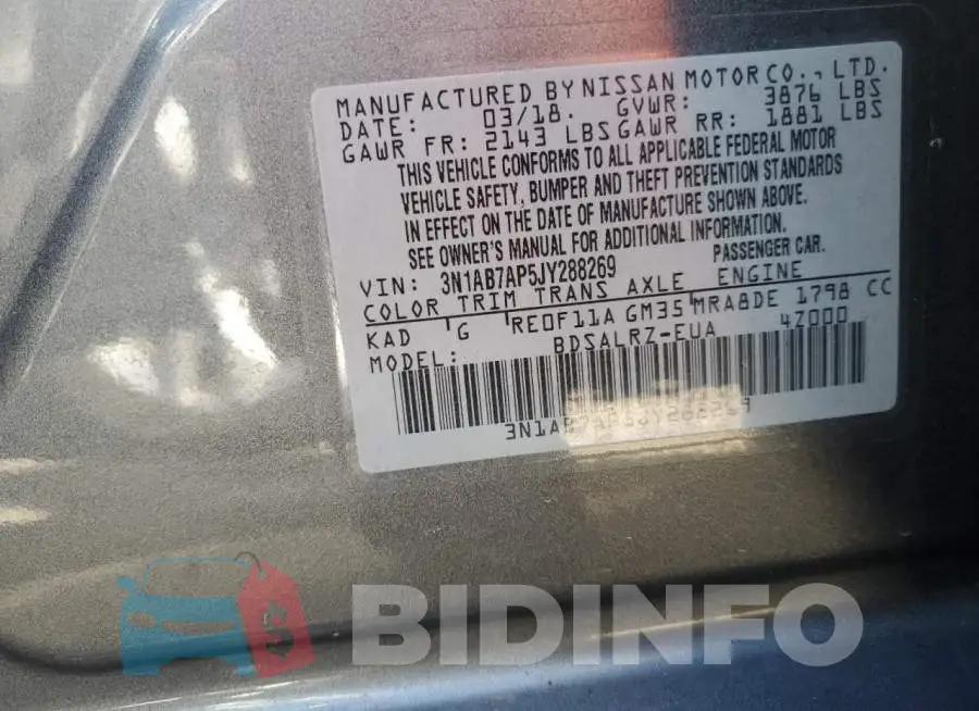 3N1AB7AP5JY288269 Photo# 12
