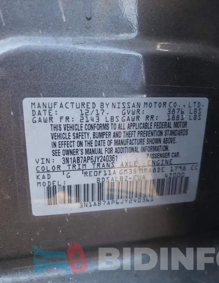 3N1AB7AP6JY240361 Photo# 12