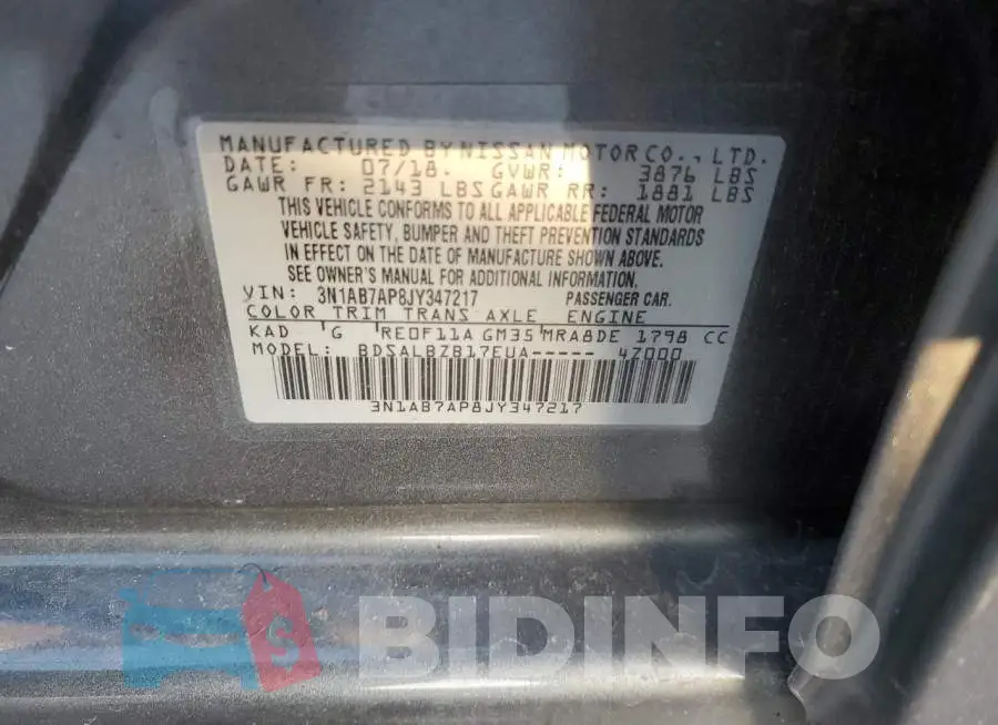 3N1AB7AP8JY347217 Photo# 13