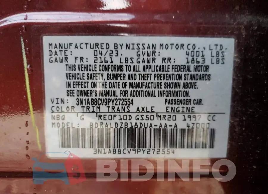 3N1AB8CV9PY272554 Photo# 12