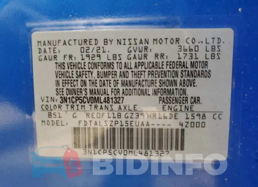3N1CP5CV0ML481327 Photo# 13