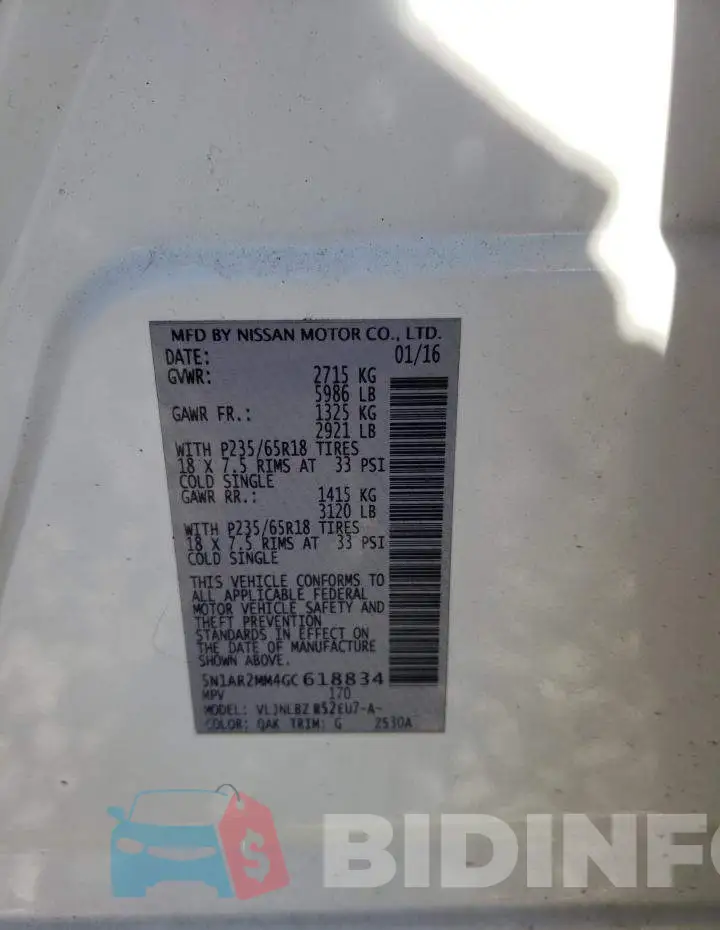 5N1AR2MM4GC618834 Photo# 13