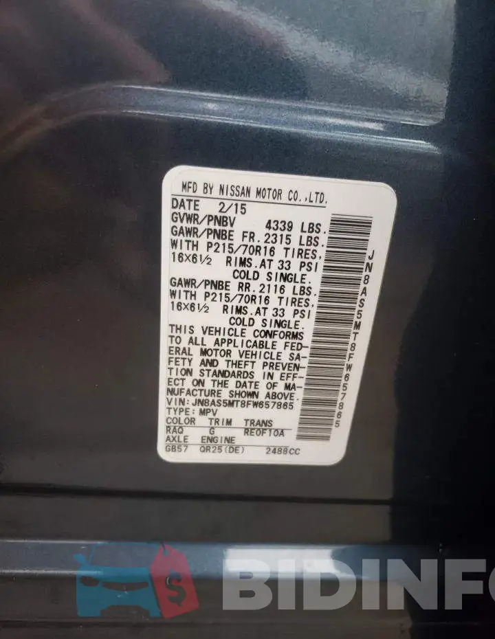 JN8AS5MT8FW657865 Photo# 12