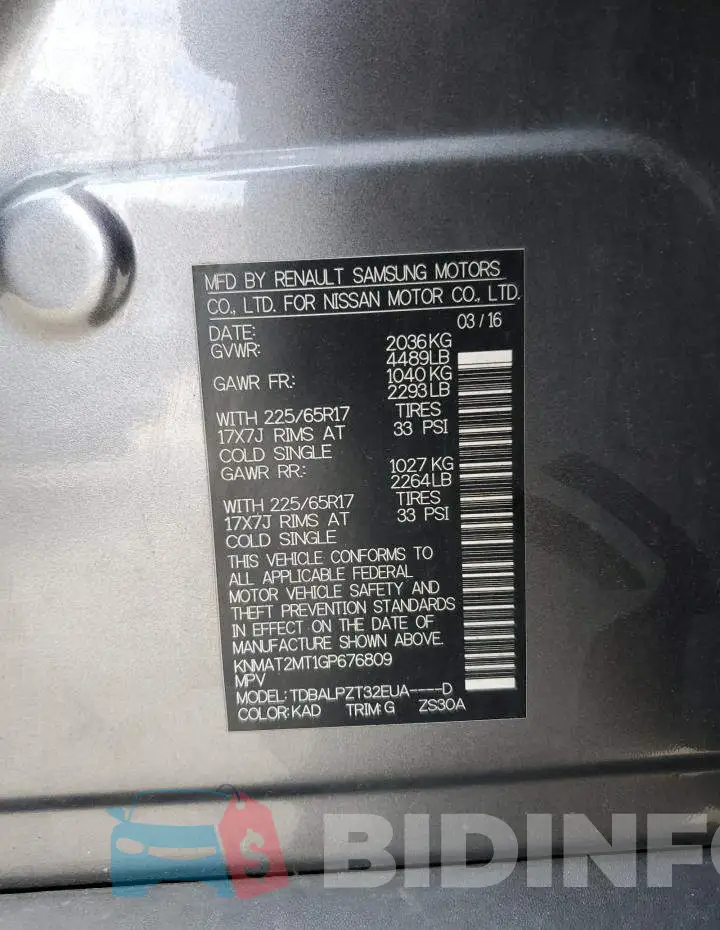 KNMAT2MT1GP676809 Photo# 13