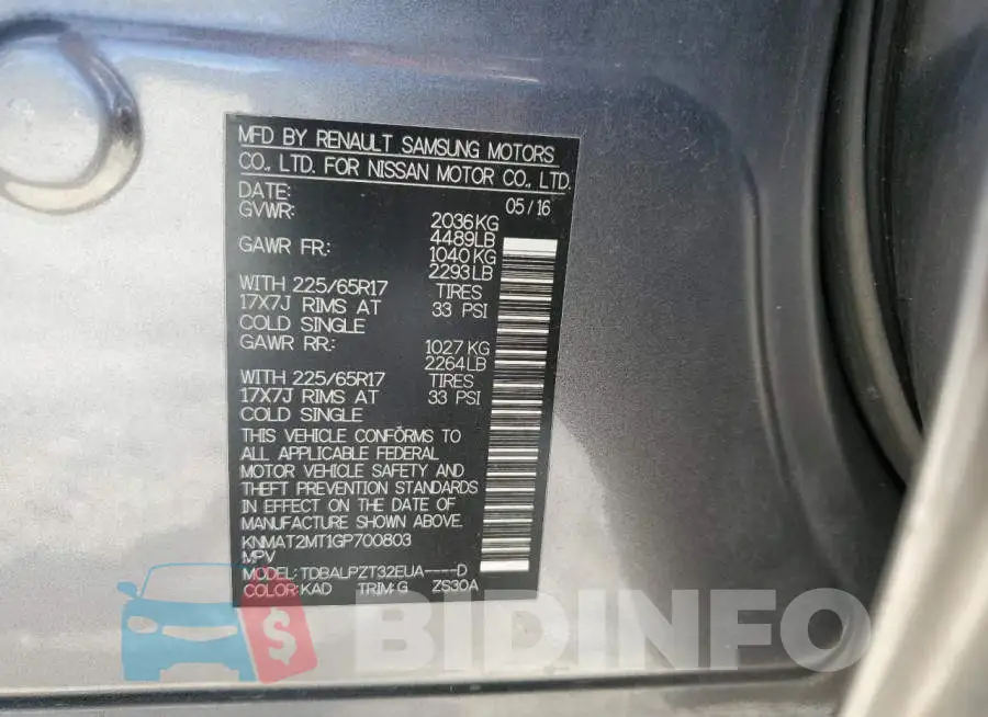 KNMAT2MT1GP700803 Photo# 14