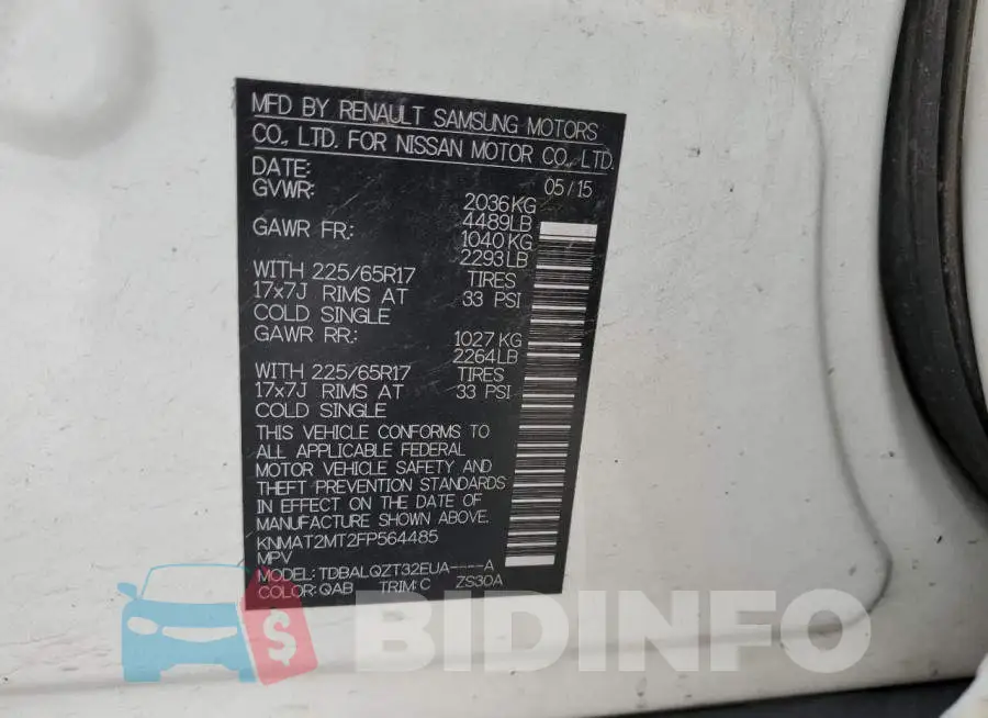 KNMAT2MT2FP564485 Photo# 12