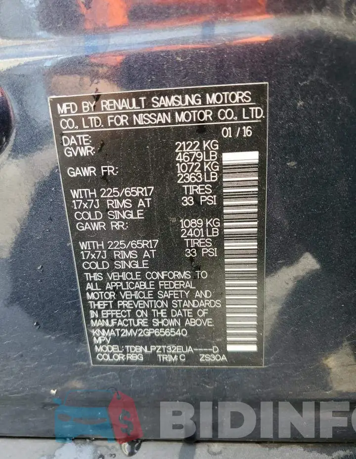 KNMAT2MV2GP656540 Photo# 12