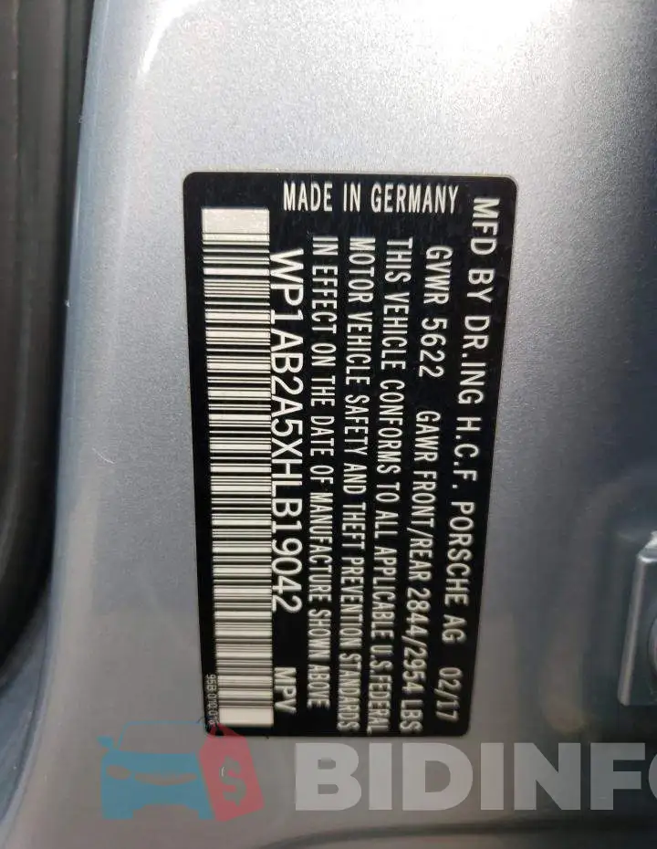 WP1AB2A5XHLB19042 Photo# 12