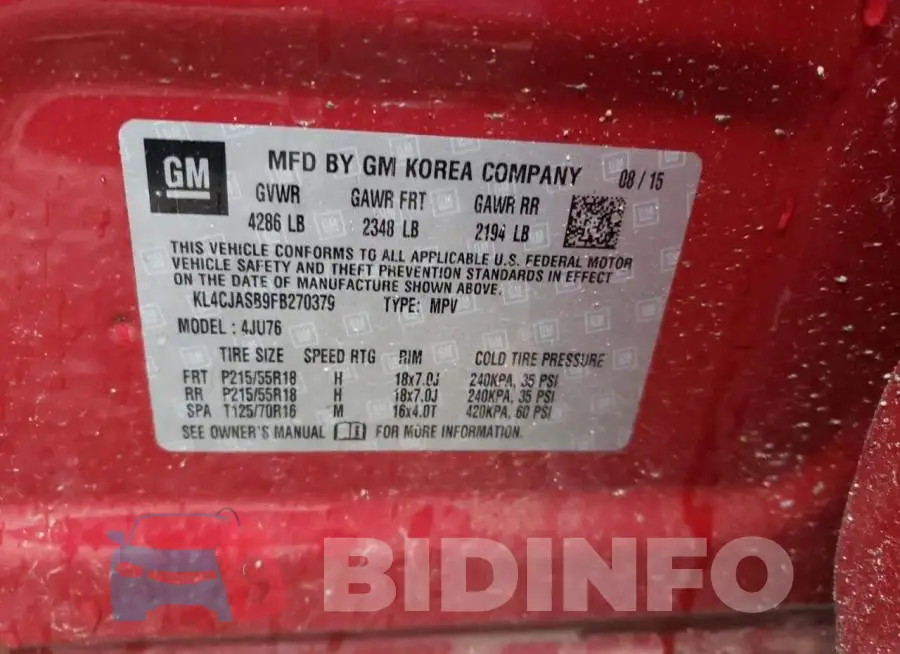KL4CJASB9FB270379 Photo# 12