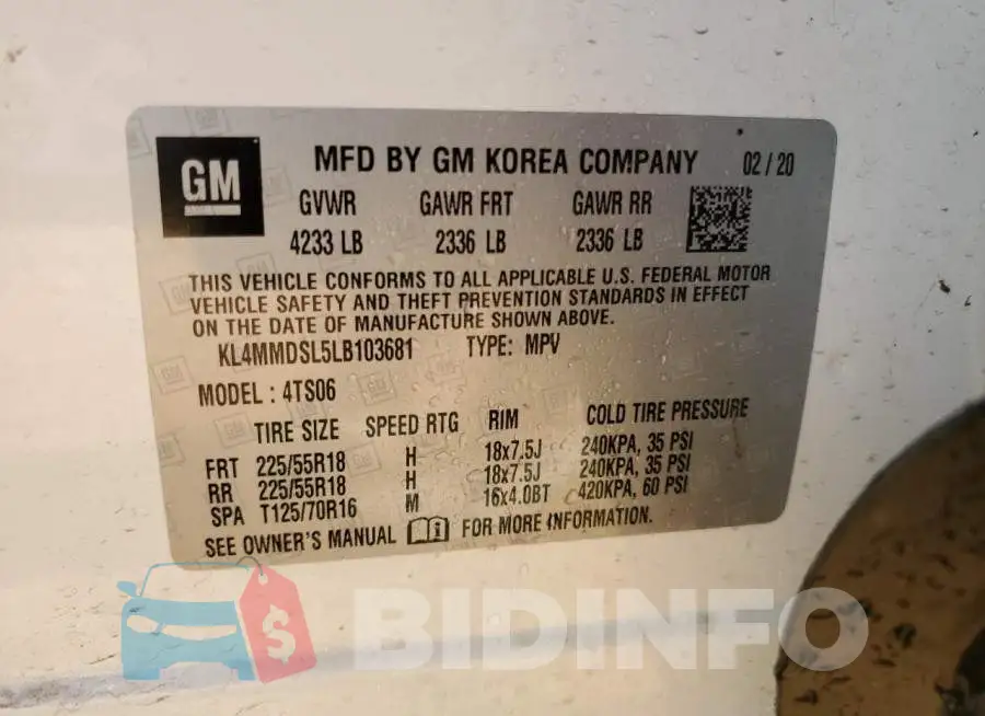 KL4MMDSL5LB103681 Photo# 13