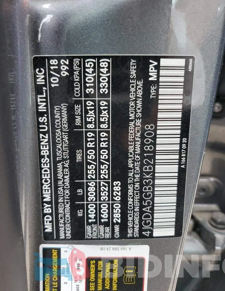 4JGDA5GB3KB218908 Photo# 13