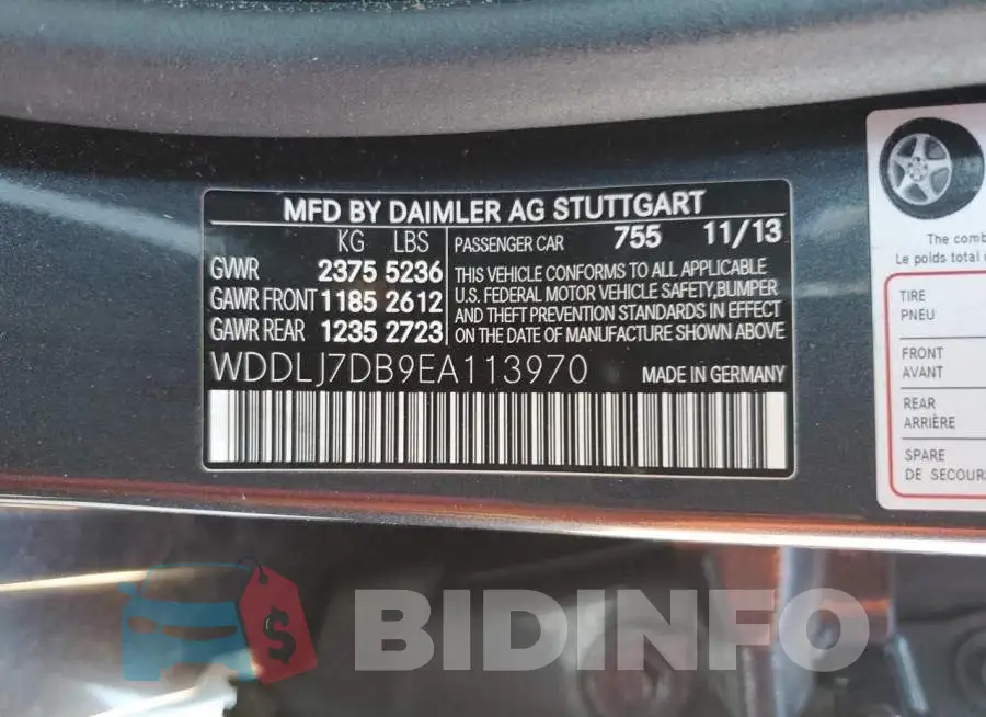 WDDLJ7DB9EA113970 Photo# 12