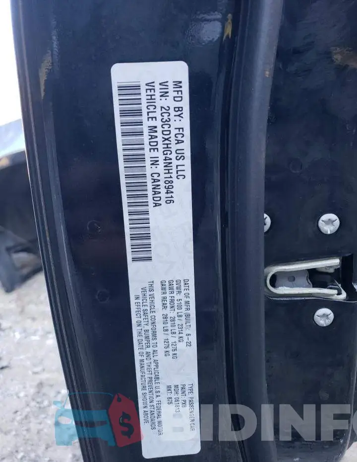 2C3CDXHG4NH189416 Photo# 13