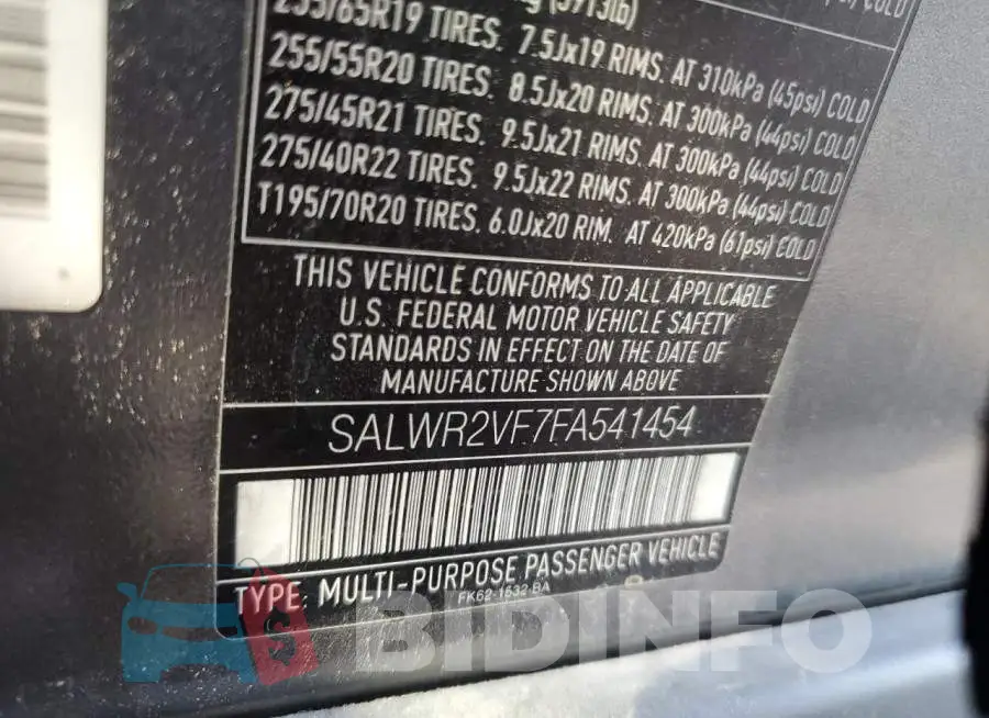 SALWR2VF7FA541454 Photo# 12
