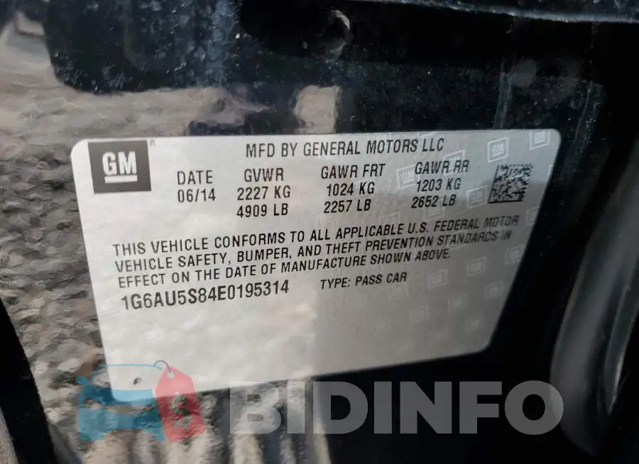 1G6AU5S84E0195314 Photo# 12
