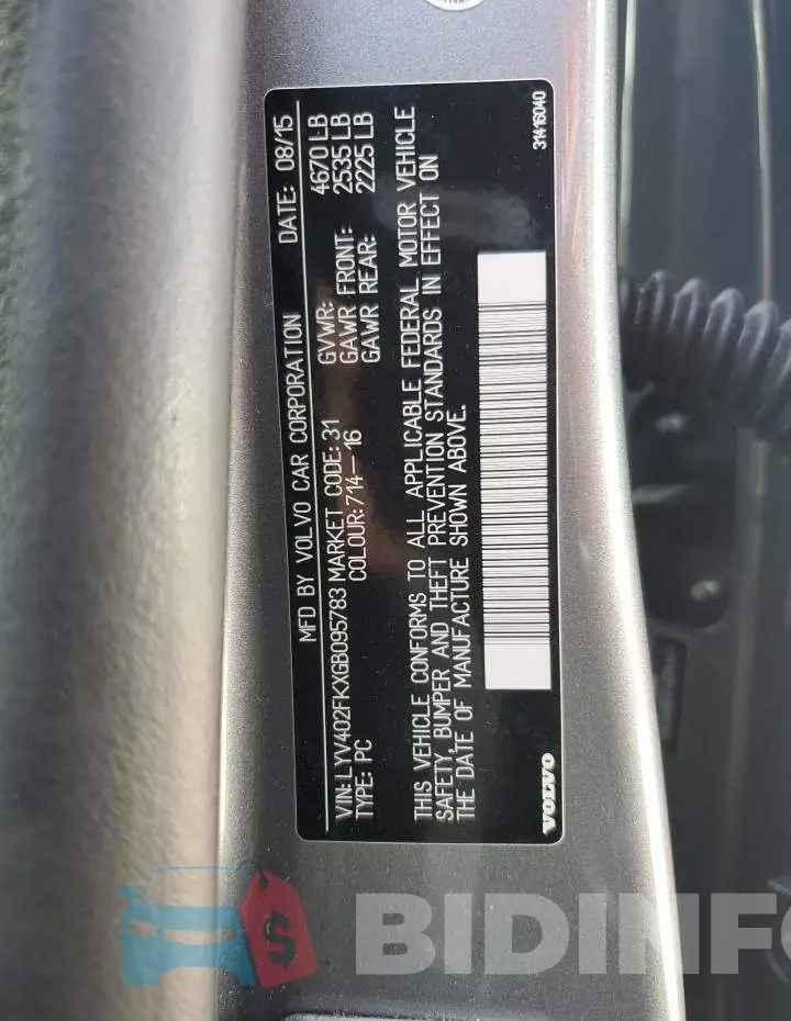 LYV402FKXGB095783 Photo# 12