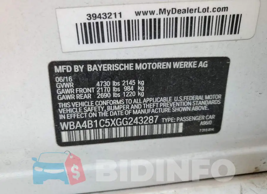 WBA4B1C5XGG243287 Photo# 12
