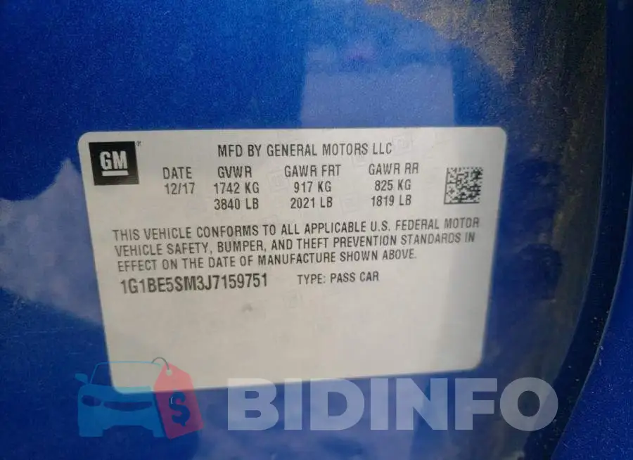 1G1BE5SM3J7159751 Photo# 13