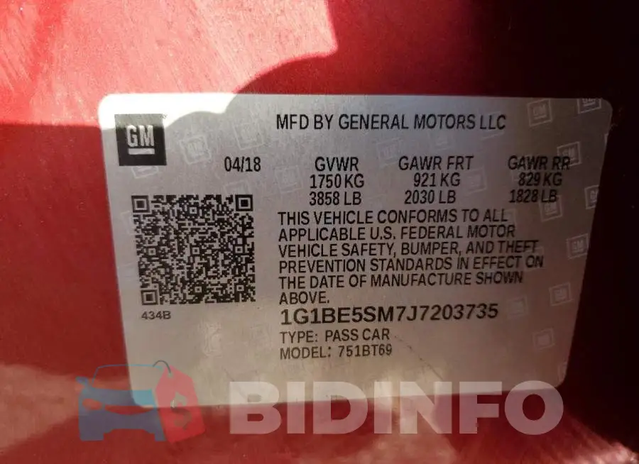1G1BE5SM7J7203735 Photo# 12