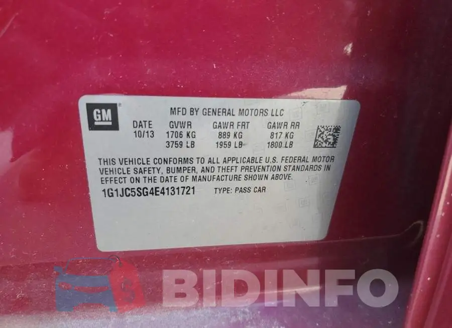 1G1JC5SG4E4131721 Photo# 13