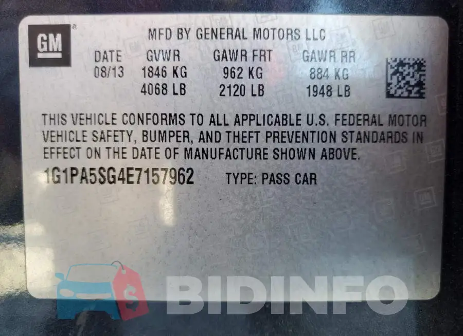 1G1PA5SG4E7157962 Photo# 12