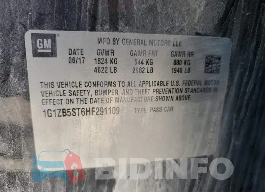 1G1ZB5ST6HF291109 Photo# 13
