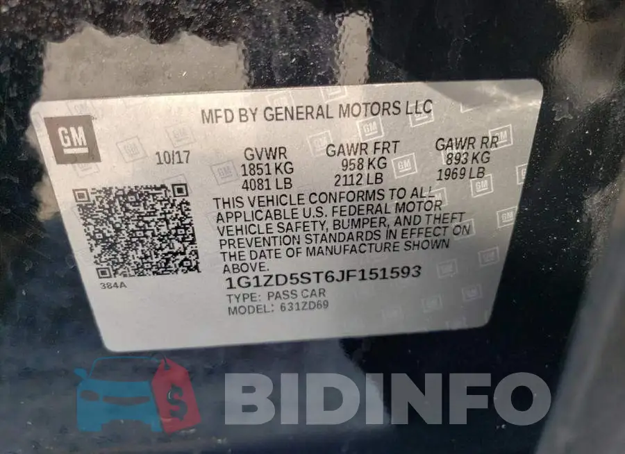 1G1ZD5ST6JF151593 Photo# 12
