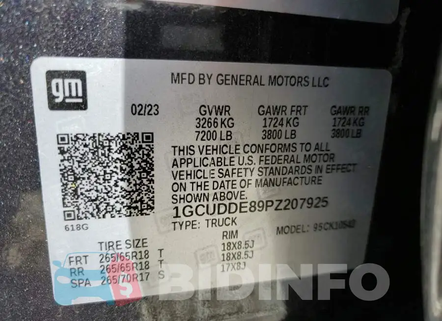 1GCUDDE89PZ207925 Photo# 12