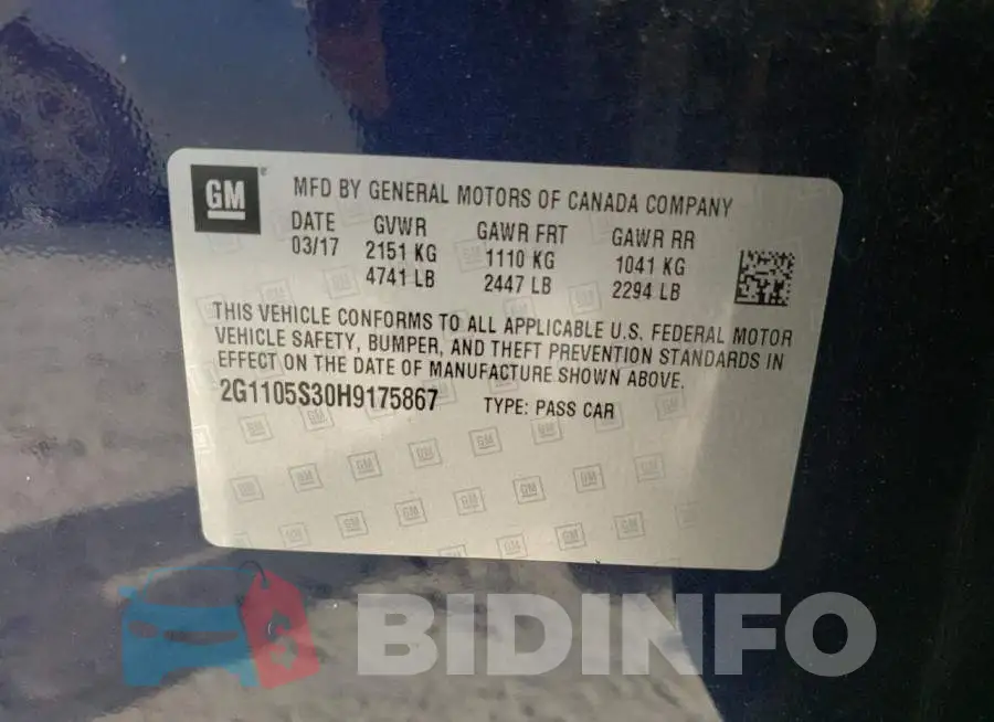 2G1105S30H9175867 Photo# 13