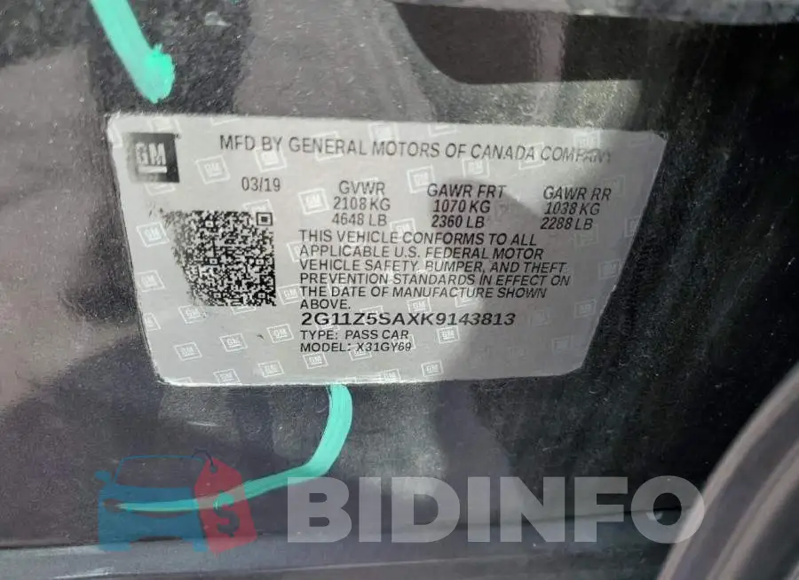 2G11Z5SAXK9143813 Photo# 12