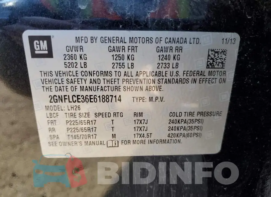 2GNFLCE36E6188714 Photo# 12
