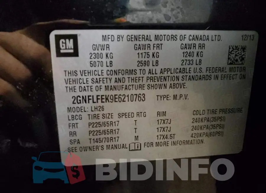 2GNFLFEK9E6210763 Photo# 12