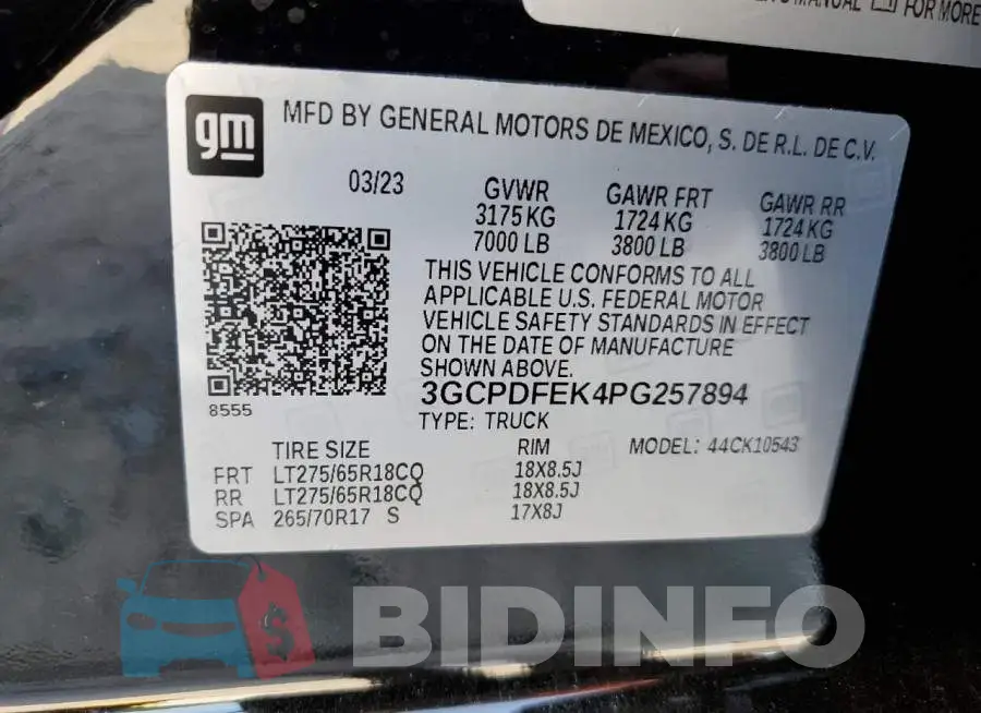 3GCPDFEK4PG257894 Photo# 12