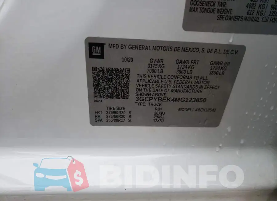 3GCPYBEK4MG123850 Photo# 12