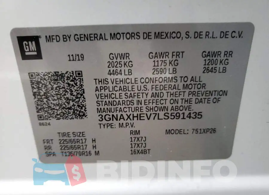 3GNAXHEV7LS591435 Photo# 13