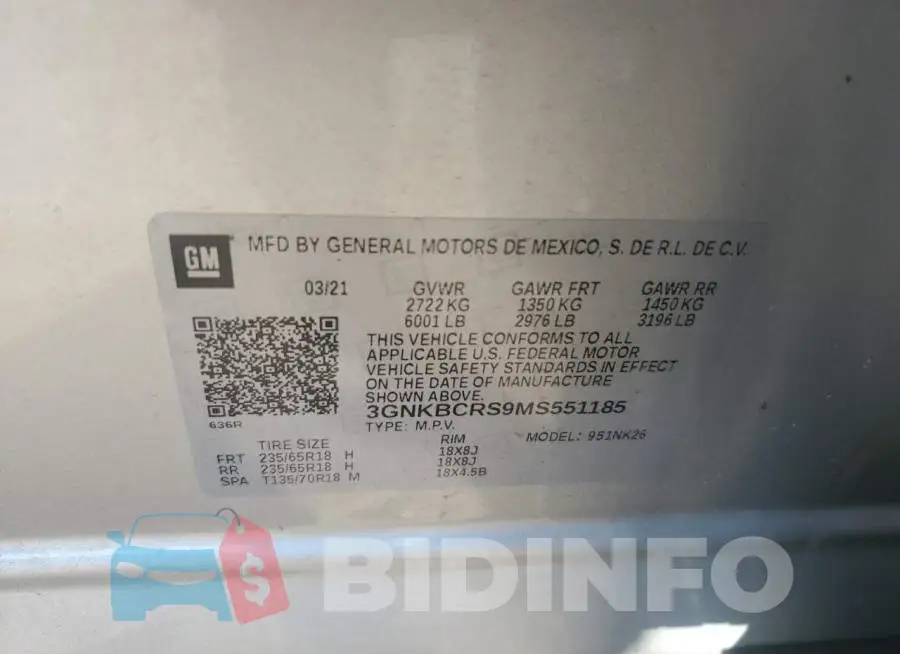 3GNKBCRS9MS551185 Photo# 12