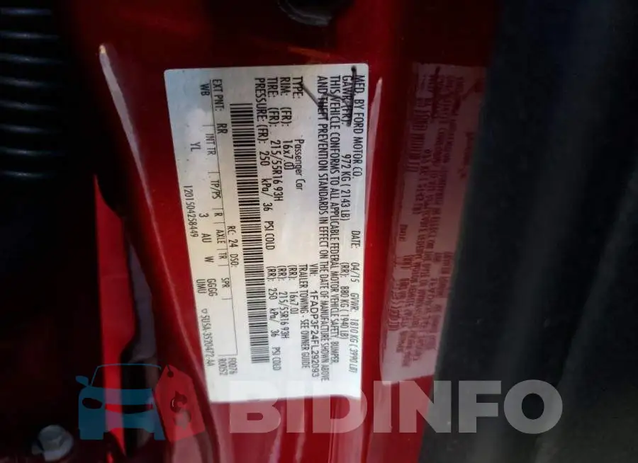 1FADP3F24FL292093 Photo# 12