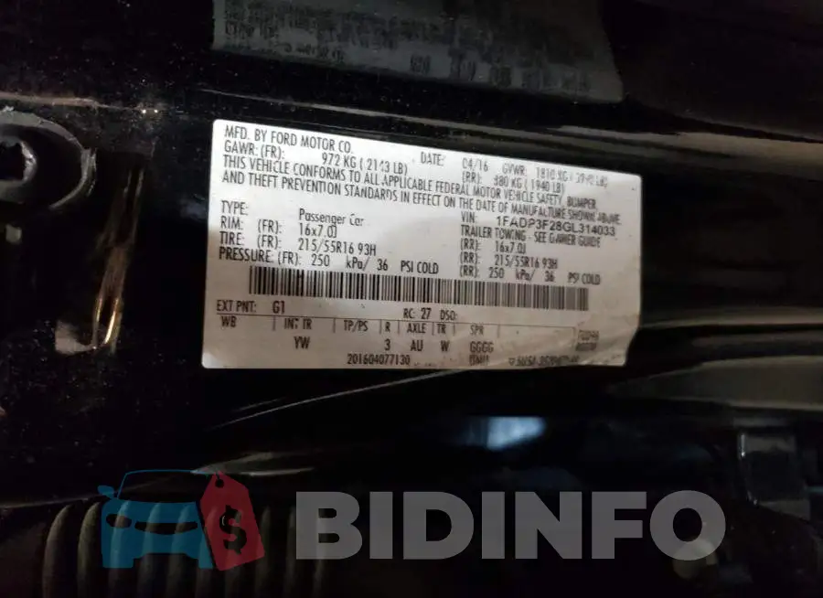 1FADP3F28GL314033 Photo# 12