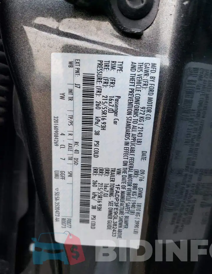 1FADP3FE9GL382433 Photo# 13