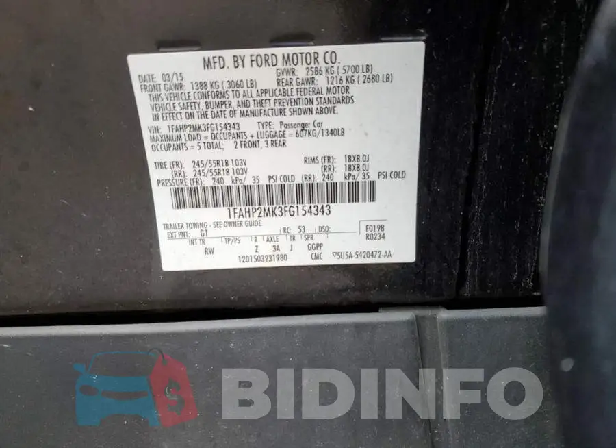 1FAHP2MK3FG154343 Photo# 13