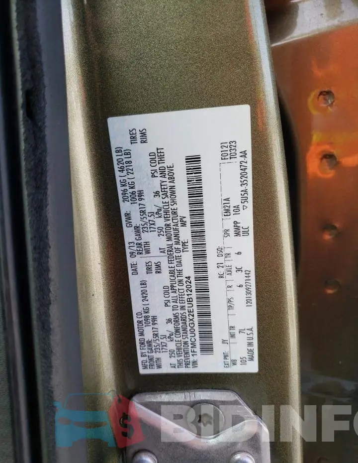 1FMCU0GX2EUB12024 Photo# 12