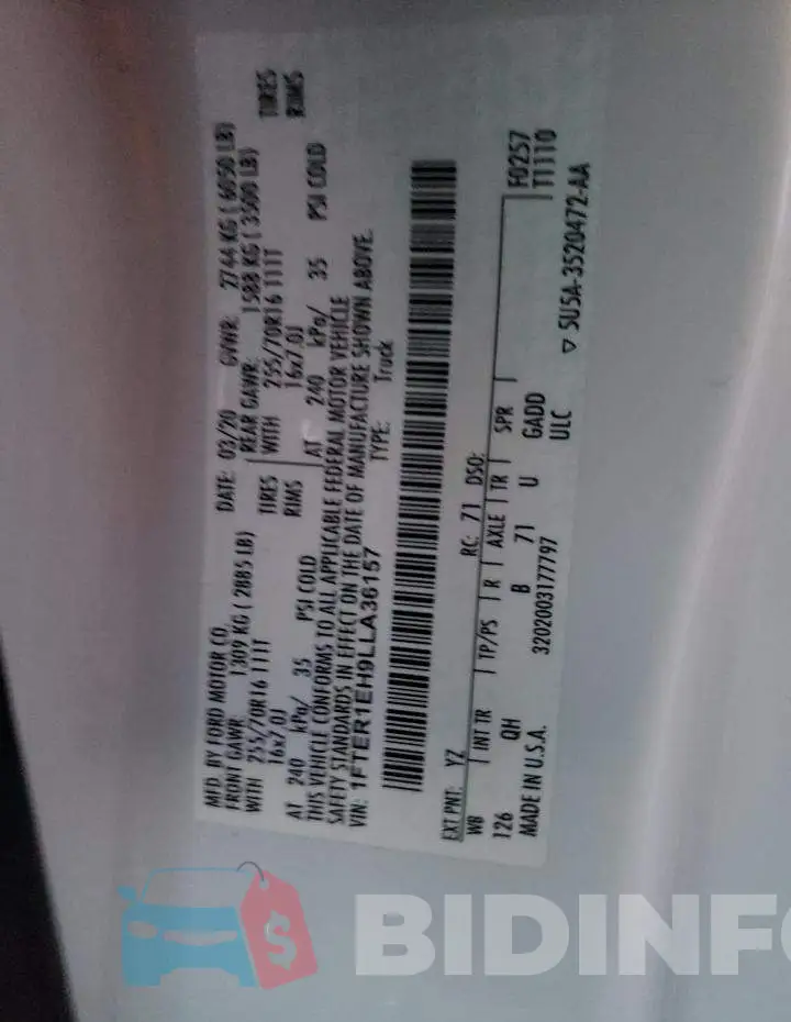 1FTER1EH9LLA36157 Photo# 12