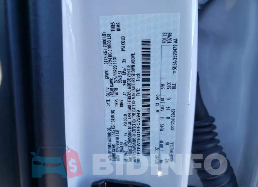 1FTEW1EG1HFC75949 Photo# 12