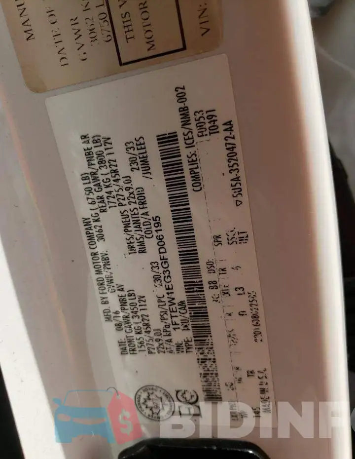 1FTEW1EG3GFD06195 Photo# 12