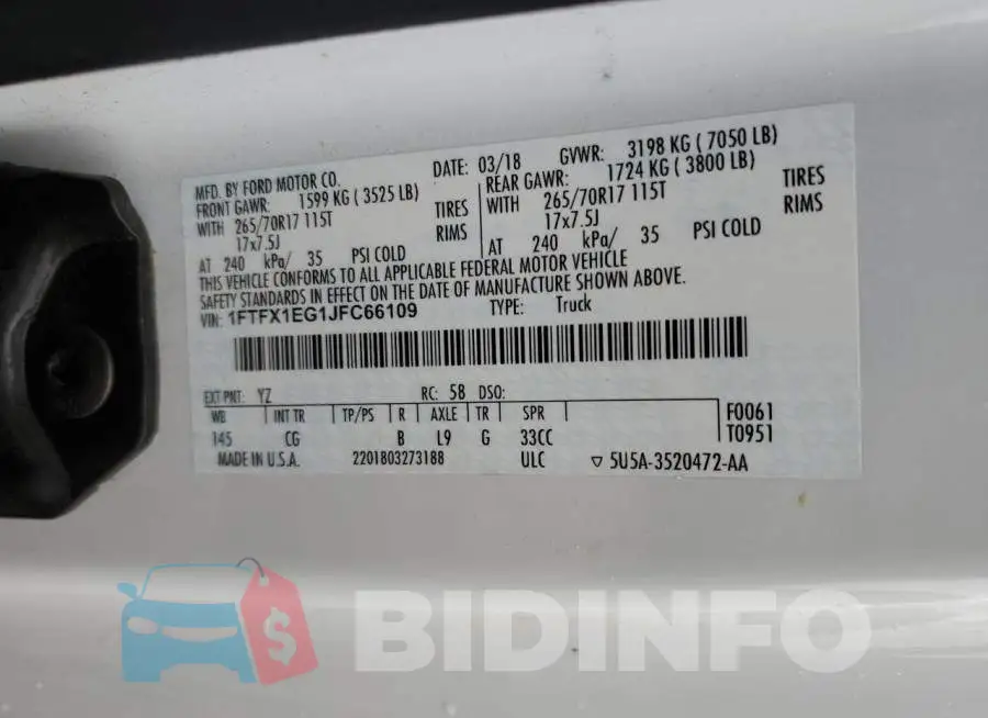 1FTFX1EG1JFC66109 Photo# 12