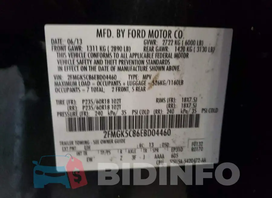 2FMGK5C86EBD04460 Photo# 13
