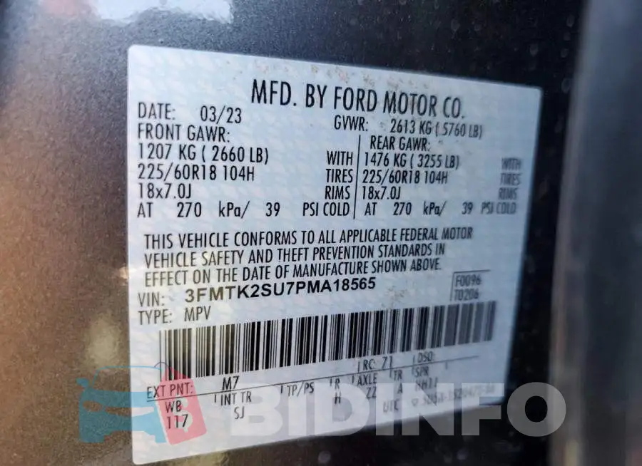 3FMTK2SU7PMA18565 Photo# 13