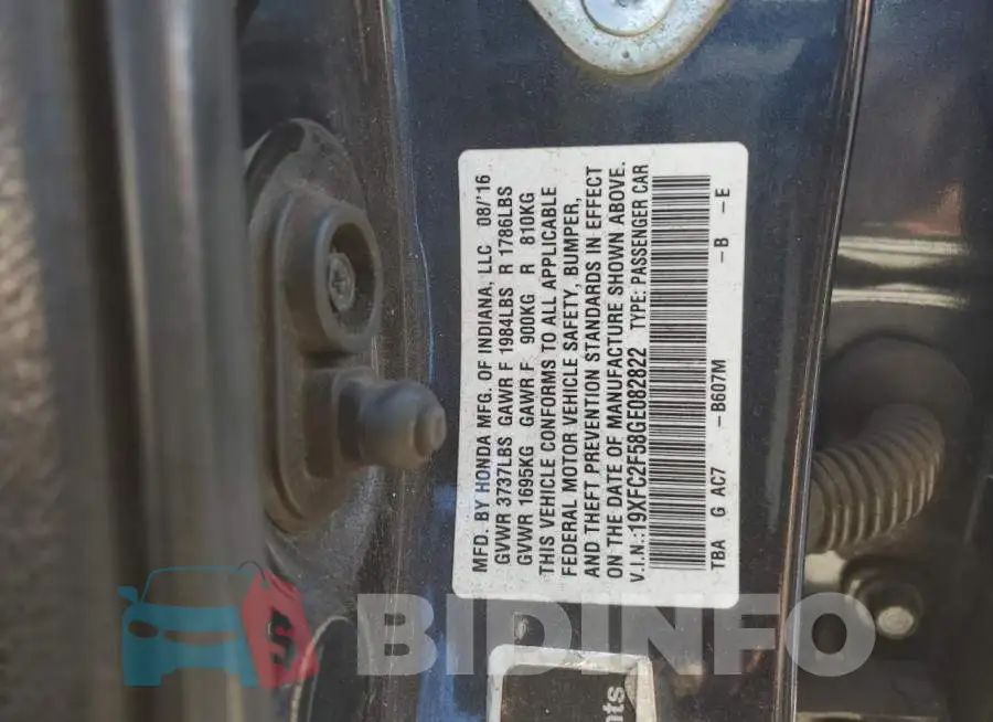 19XFC2F58GE082822 Photo# 12