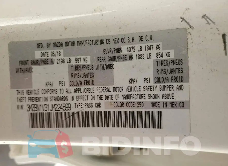 3MZBN1V31JM224599 Photo# 12
